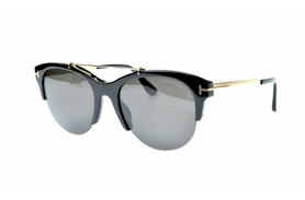 Солнцезащитные очки Tom Ford 517 01A с серыми стеклами, форма оправы кошачий глаз